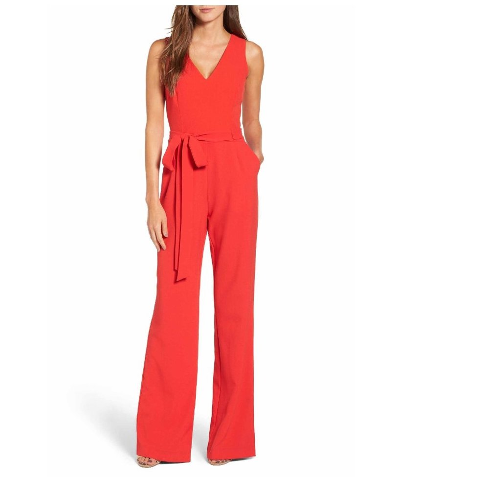 Vince Camuto Tie Front Wide Leg Jumpsuit